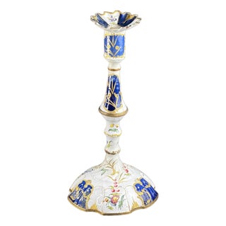 Enamel Candlestick attributed to South Staffordshire / Bilston, 1765-1775 For Sale