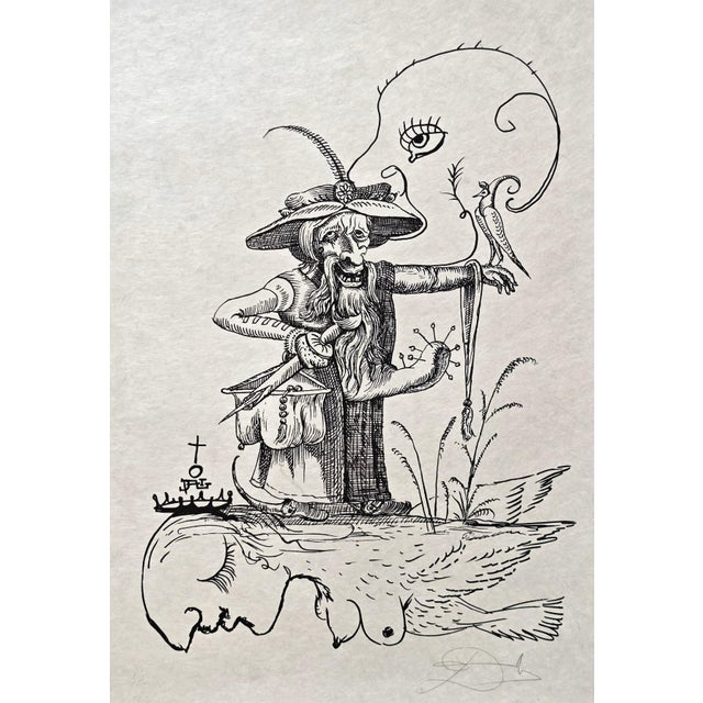 Salvador Dali, Pope Jules II from Les Songes Drôlatiques de Pantagruel, Original Large Lithograph, 1973 For Sale - Image 11 of 11