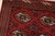Turkmen Rug 3'4'' X 4'9'' Red Wool Vintage Tribal Hand-Knotted Oriental Carpet For Sale In Philadelphia - Image 6 of 12