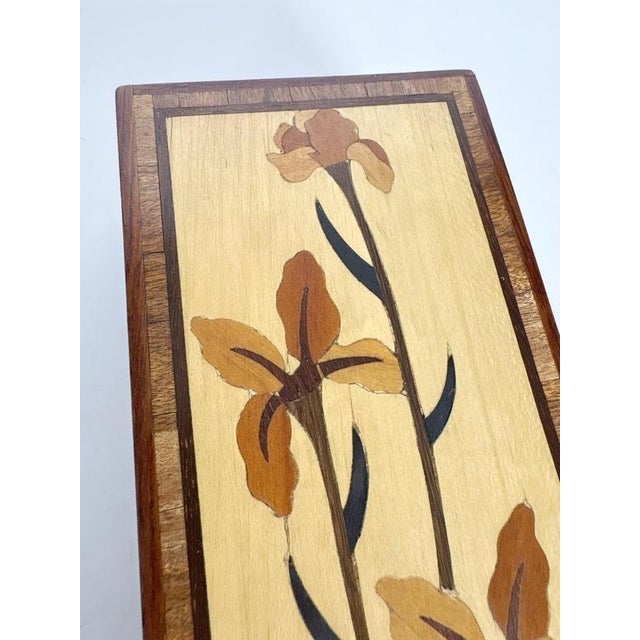 Rectangular Wooden Box with Marquetry Decoration, France, 1950 For Sale - Image 6 of 12