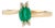 14k Yellow Gold Oval-Cut Natural Emerald & Diamond Promise Ring Size 6 For Sale