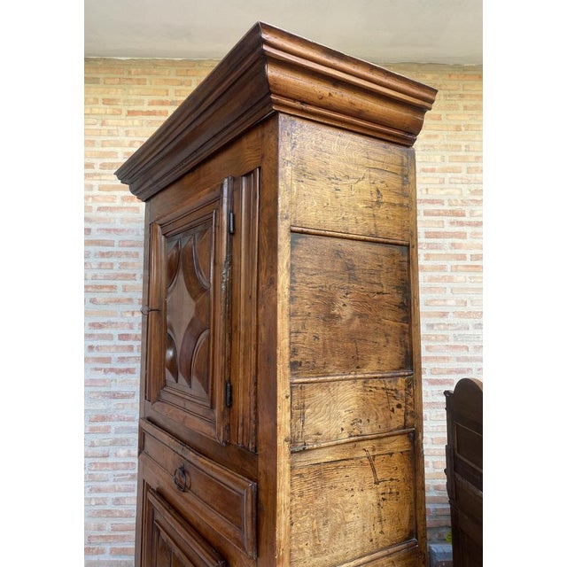 Antique Dutch Baroque Light Oak Cupboard or Cabinet, 18th Century For Sale - Image 5 of 18