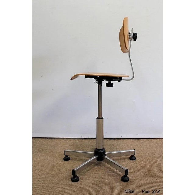 Adjustable Architect's Chair in Chromed Metal, 1960s For Sale - Image 17 of 18