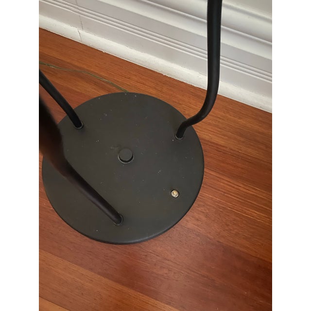 Metal Vintage Postmodern Sculptural Serpentine Three Globe Floor Lamp For Sale - Image 7 of 8