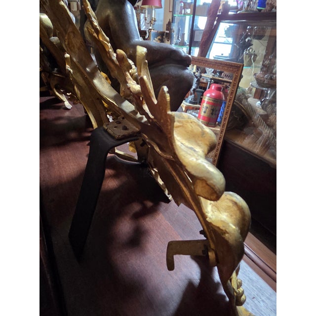 Antique French Chenets With Cherubs For Sale In San Antonio - Image 6 of 10