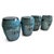 Vintage Ocean Blue Ceramic Garden Stool For Sale - Image 9 of 9