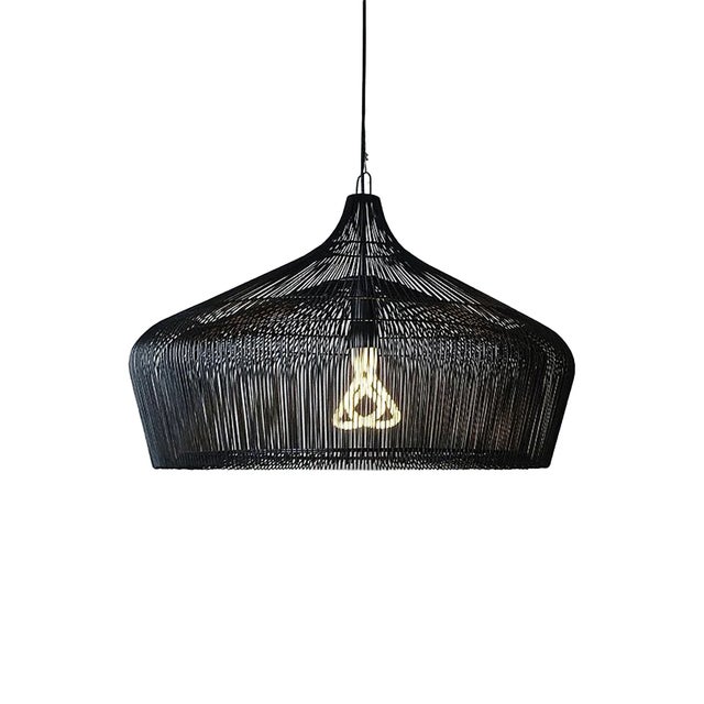 Contemporary Contemporary Moire by Oggetti Woven Galvanized Iron Suspension Light, Large For Sale - Image 3 of 3