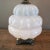 1940s Pair of Vintage Mid-Century Modern Opal Iridescent Tiered Glass Globe Table Lamps For Sale - Image 5 of 12