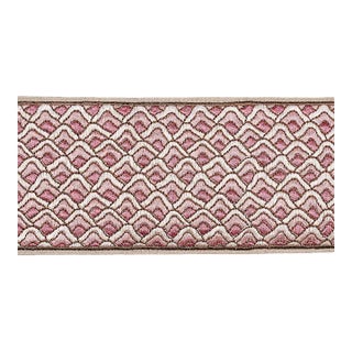 Sample - Schumacher Sunrise Embroidery Tape in Pink For Sale