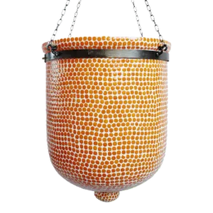 Orange Mosaic Bucket Pendant Light Large