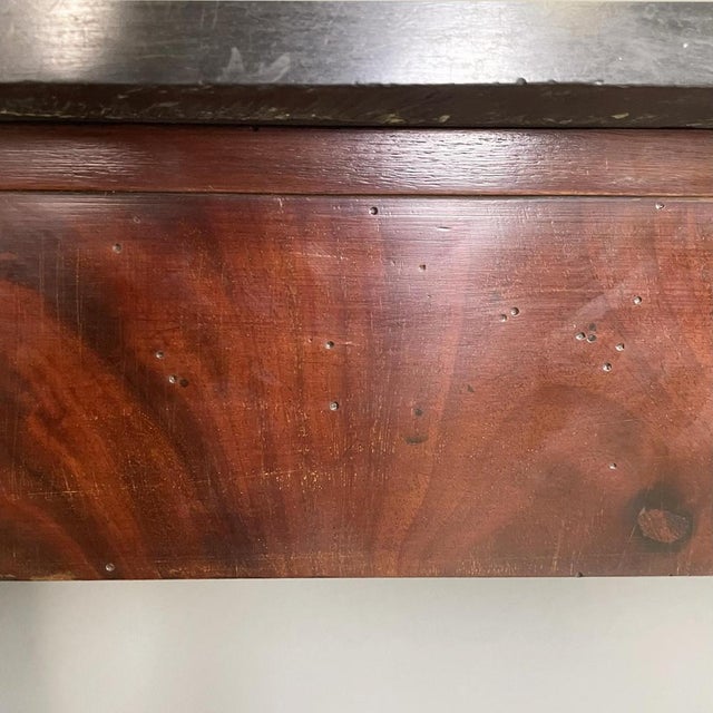 Black Empire Italian Console Table in Black Marble and Walnut Wood, 1820s For Sale - Image 8 of 14