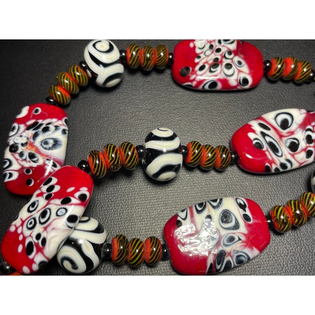 Late 20th Century Venetian Glass Evil Eye Contemporary Millefiori Necklace For Sale In South Bend - Image 6 of 6