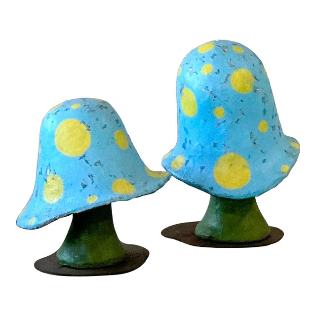 Vintage Boho Monumental Fiberglass Mushrooms - Set of 2 For Sale