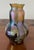 Central European manufacture - Art Nouveau iridescent glass vase Etched and iridescent glass vase with a straw yellow...