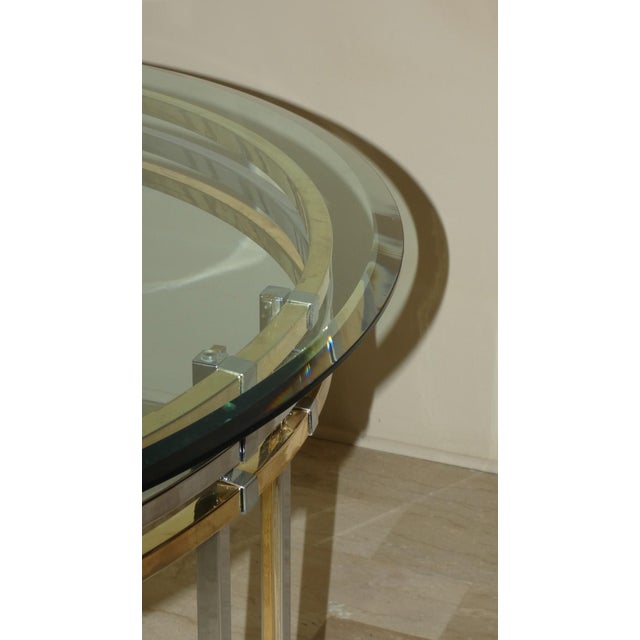 Metal Chrome and Gold-Plated Steel Dining Table, Italy, 1970s For Sale - Image 7 of 18