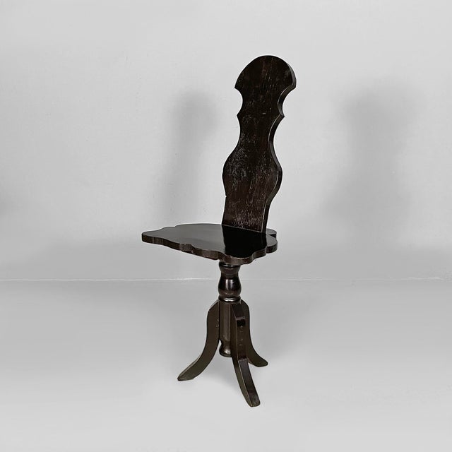 Italian Antique Chair in Black Wood, 1800s For Sale - Image 14 of 14