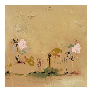 Carmelized - Original Abstract Landscape Graffiti Inspired Mixed Media Painting on Canvas by Amber Goldhammer For Sale