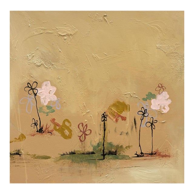 Carmelized - Original Abstract Landscape Graffiti Inspired Mixed Media Painting on Canvas by Amber Goldhammer For Sale
