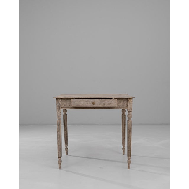 19th Century French Provincial Oak Side Table with Single Drawer For Sale - Image 17 of 18