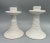 Italian Trompe l'Oeil Italian Ceramic Crotched Pattern White Candle Holders- a Pair For Sale - Image 3 of 10