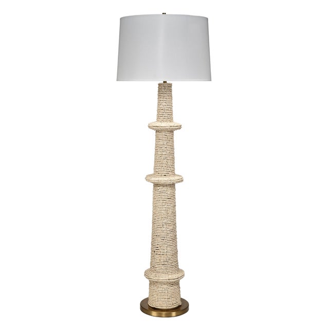 2020s Jamie Young Rowan Floor Lamp in Cream Wood Beads For Sale - Image 5 of 5