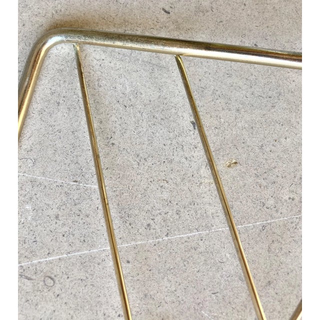 Metal -Mid 20th-Century Atomic-Style Brass-Plated Metal Wire Media Rack For Sale - Image 7 of 13