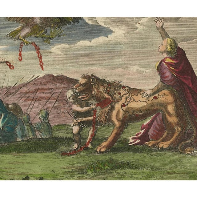 18th Century Müller, Allegory for Dutch Victory over France, Hand-Coloured Print, 1750 For Sale - Image 5 of 10