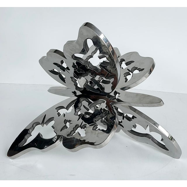 2020s Monumental Stainless Steel Butterfly Sculpture in Two Parts by Michael Gitter For Sale - Image 5 of 9