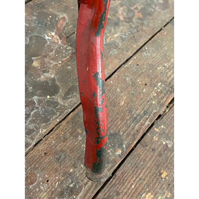 Red Red Painted Industrial Toledo Metal Furniture Stool For Sale - Image 8 of 13