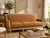An elegant vintage sofa by Wesley Hall featuring a beautifully distressed painted frame with tailored neoclassical lines...