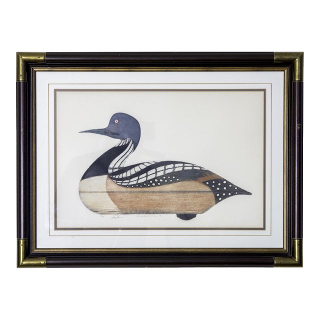 1988 Artic Loon Decoy II - by Arthur Nevin - Aquatint Etching For Sale