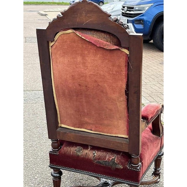 Victorian Walnut Country House Armchair For Sale - Image 10 of 11