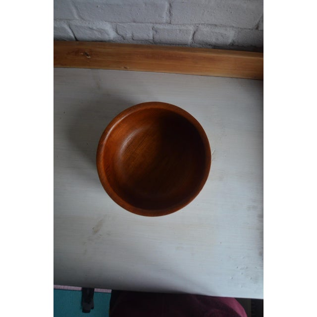 Wood Teak Bowl, Denmark, 1960s For Sale - Image 7 of 8