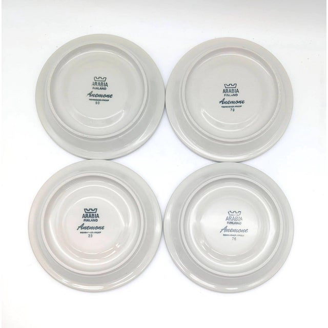 Vintage Arabia Finland Anemone Coffee Cups & Dessert Plates Designed by Ulla Procope, Set of 14 Pieces For Sale In Miami - Image 6 of 13