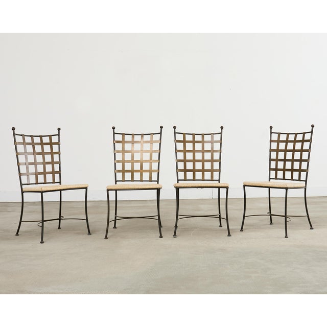 Late 20th Century Set of Four Papperzini Style Amalfi Iron Garden Chairs For Sale - Image 5 of 18