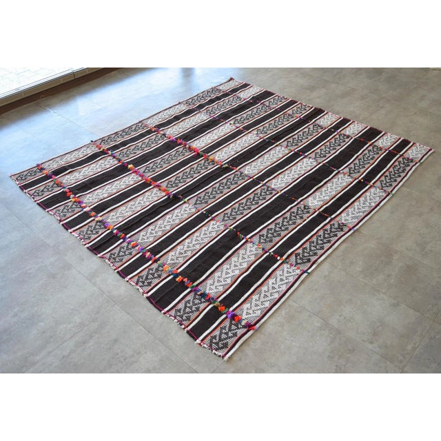 1970s Anatolian Braided Hand Woven Tribal Kilim Rug For Sale - Image 4 of 9