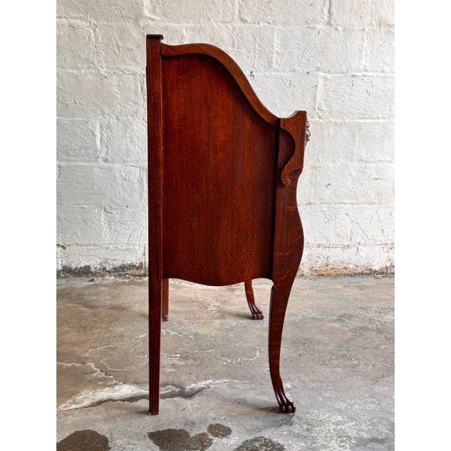 Traditional Antique Tiger Oak Slant Front Secretary Desk For Sale - Image 3 of 15