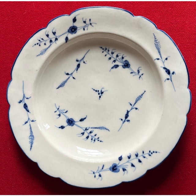 French Antique 18th Century French Louis XV Chantilly Porcelain Soup Bowl or Plate in Blue and White Sprig, Circa 1760 For Sale - Image 3 of 8