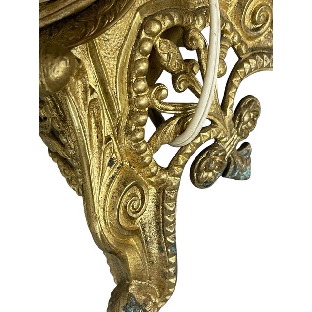 1960s 1960s Vintage Sculptural Brass Neoclassical Revival Table Lamps - a Pair For Sale - Image 5 of 12