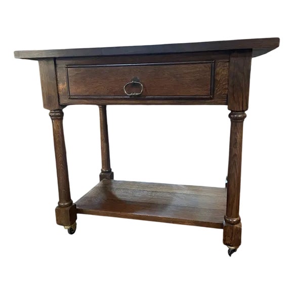 Antique Side Table on Castors For Sale