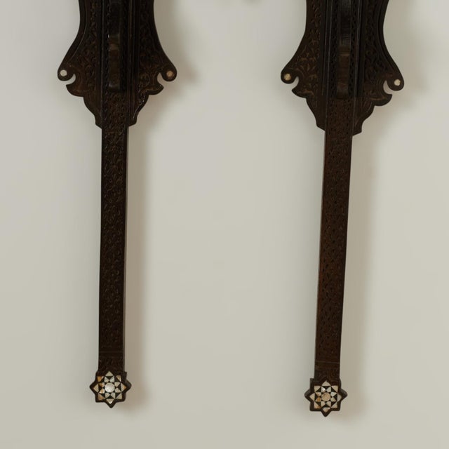 1920s Antique Moroccan Inlaid Wall Bracket or Shelf For Sale - Image 5 of 12