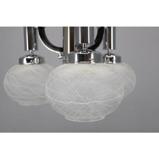 Italian Gold Glass Chandelier, 1970s For Sale - Image 3 of 13