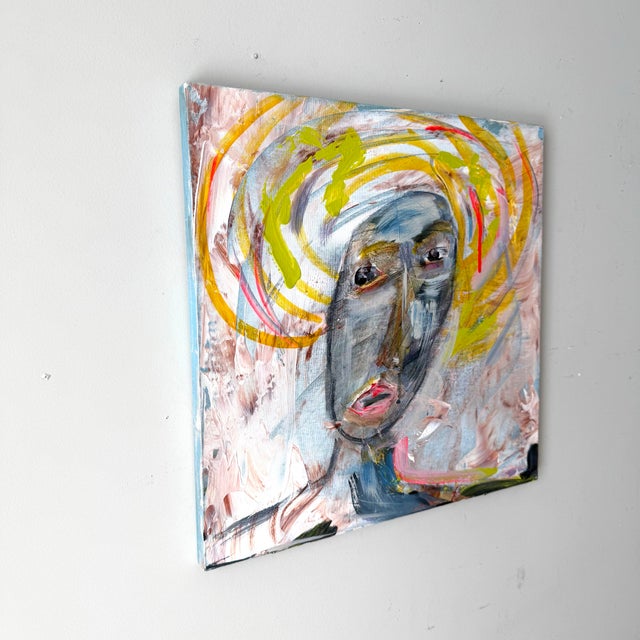 Early 21st Century Gray Lady Surprise Painting For Sale - Image 5 of 6