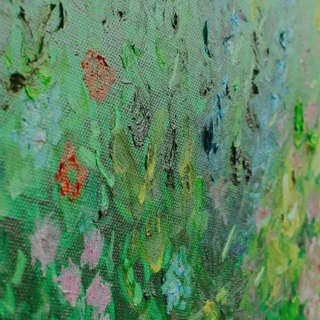 Abstract "So Many Flowers" Kim Ahonoukoun Original Abstract Floral Still Life Oil Painting on Canvas for the Bond & Grace Secret Garden Collection For Sale - Image 3 of 4