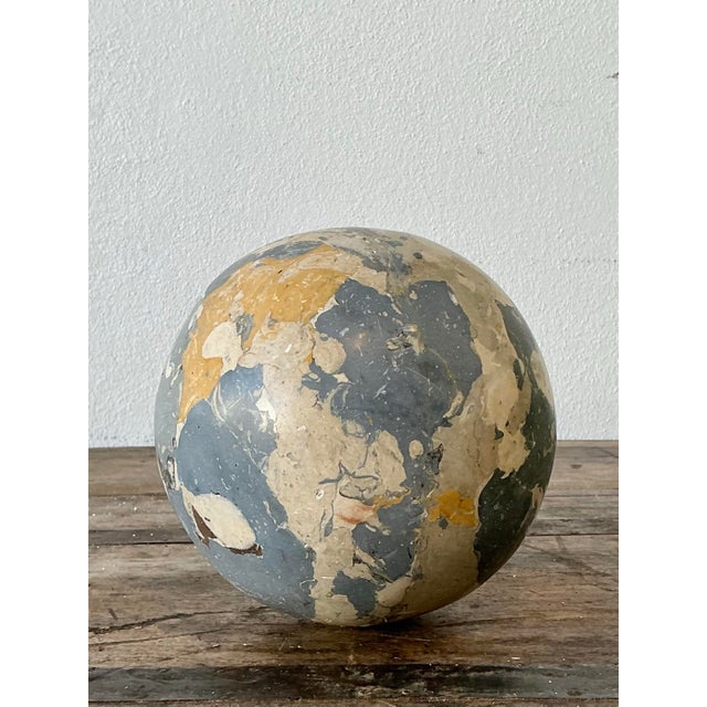 Vintage Italian Scagliola Artisanal Pigmented Plaster Sphere For Sale In West Palm - Image 6 of 12