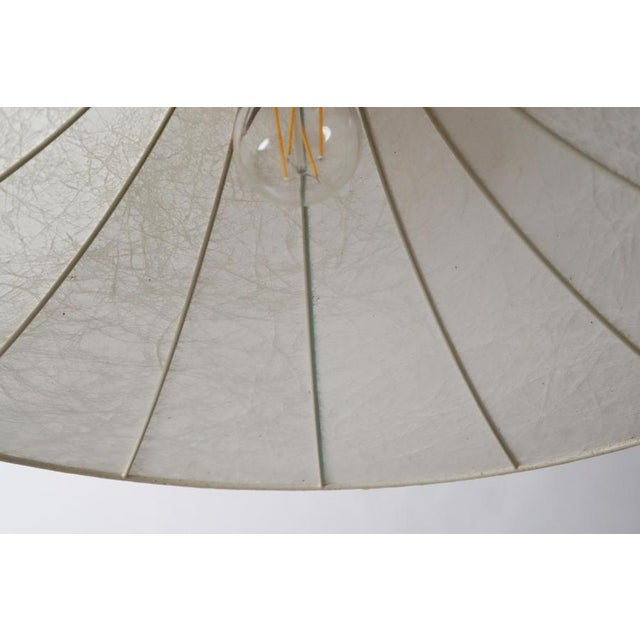 Cocoon Hanging Lamp in the Shape of Tulipan with Turquoise Stripes, 1960s For Sale - Image 14 of 18
