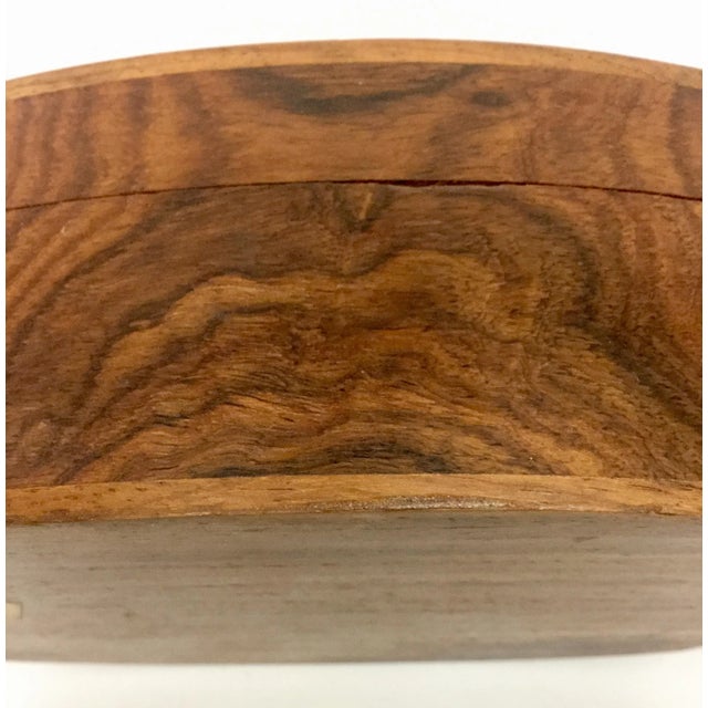 1950s 1950s Mid-Century Modern Hand Carved Wood & Brass Inlay Box For Sale - Image 5 of 13