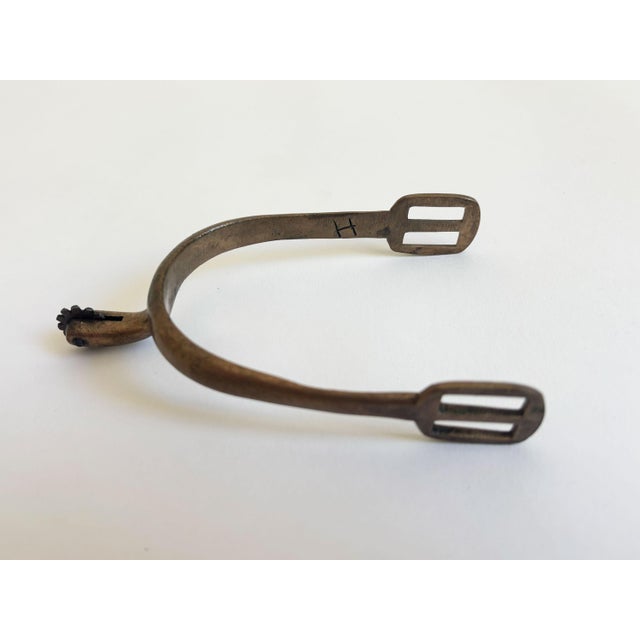 Brass Antique Brass Cavalry Spurs, a Pair For Sale - Image 8 of 9