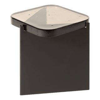 Alwa Square One Side Table with Transparent and Black Base by Sebastian Herkner for Pulpo For Sale