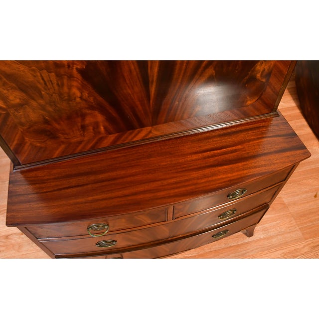 1920 Antique English Regency Crotch Mahogany Secretary Desk Drop Front Desk For Sale - Image 4 of 15